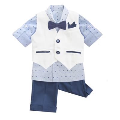 5PZBABY GILET+CAMICIA+BERM.C/BRET.+PAP.+POCH.100%POLIESTERE