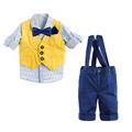 5PZBABY GILET+CAMICIA+PAP+POCHETTE+ PANTALONE 97%CO 3%EL