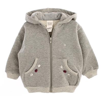 FELPA BABY M/LUNGA CON CAPPUCCIO 100%COTONE-en