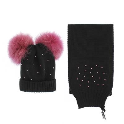 CAPPELLO+SCIARPA BIMBA CON 2/PON PON IN 50%LA.50%ACR.-en